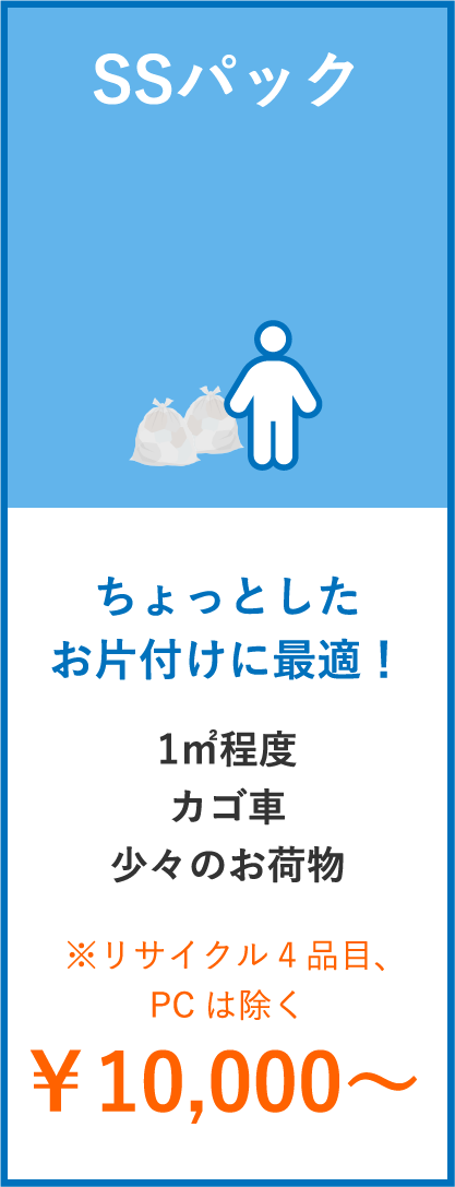 SSパック 1㎡程度、￥10,000~